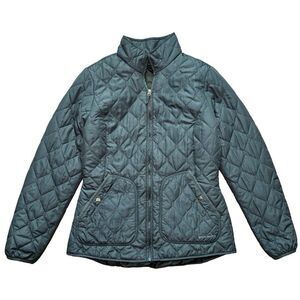 Eddie Bauer Women’s M Quilted Jacket Green Full Zip Lightweight Insulated Coat